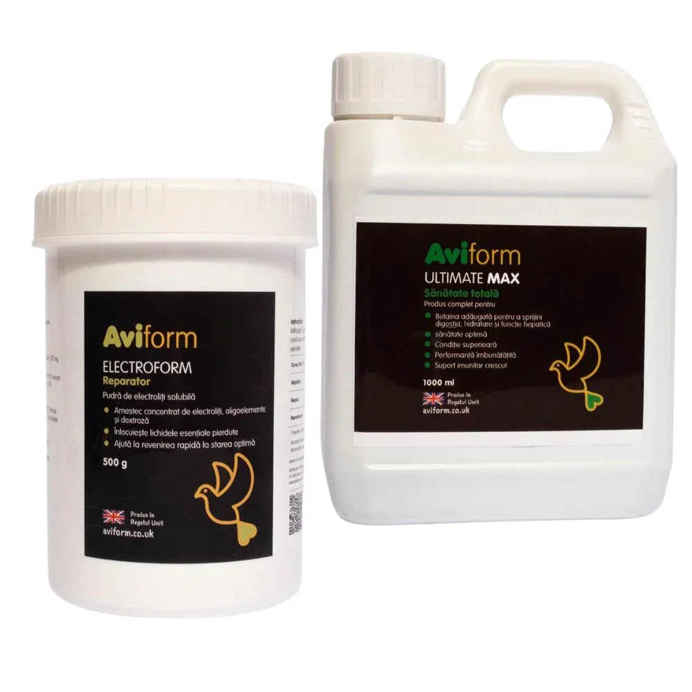 Pachet Năpârlire pentru porumbei – Aviform Electroform și Ultimate Max
