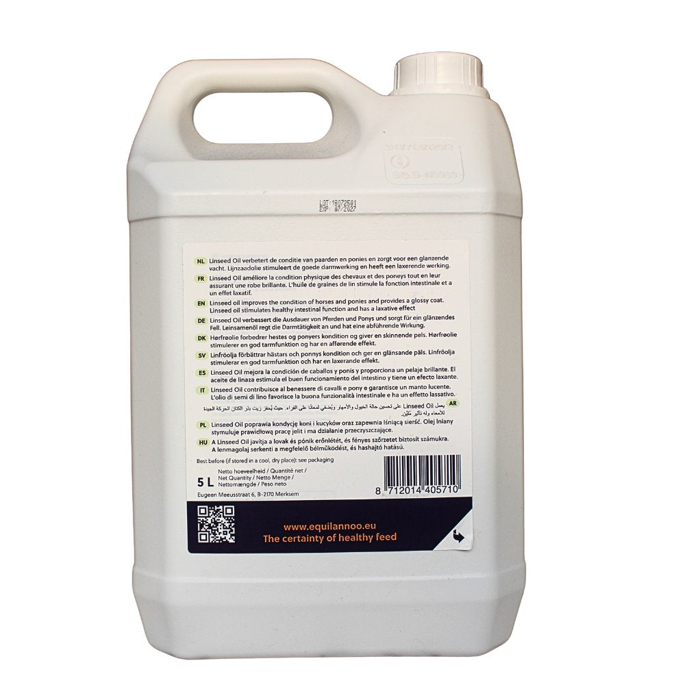 Equilannoo – ulei de in pentru digestie și piele lucioasă la cai 5 L DalisPet