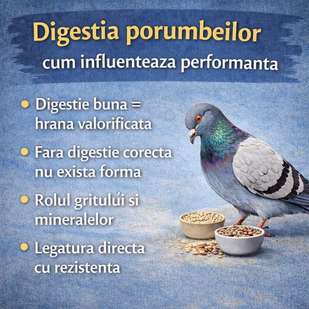 Cum influențează digestia performanța porumbeilor