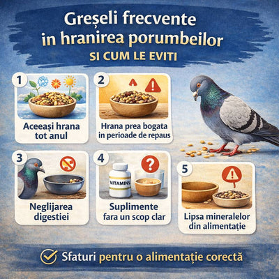 Greșeli frecvente în hrănirea porumbeilor și cum le eviți