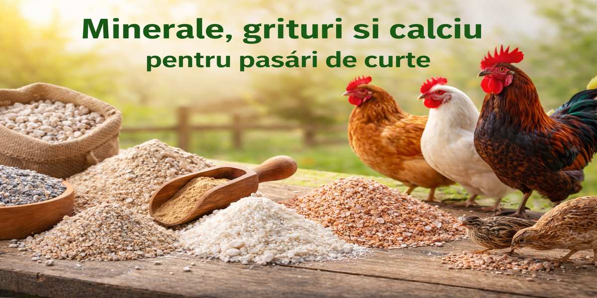 Minerale, grituri si calciu pentru păsări de curte