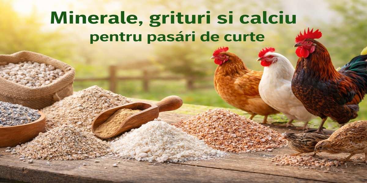Minerale, grituri si calciu pentru păsări de curte