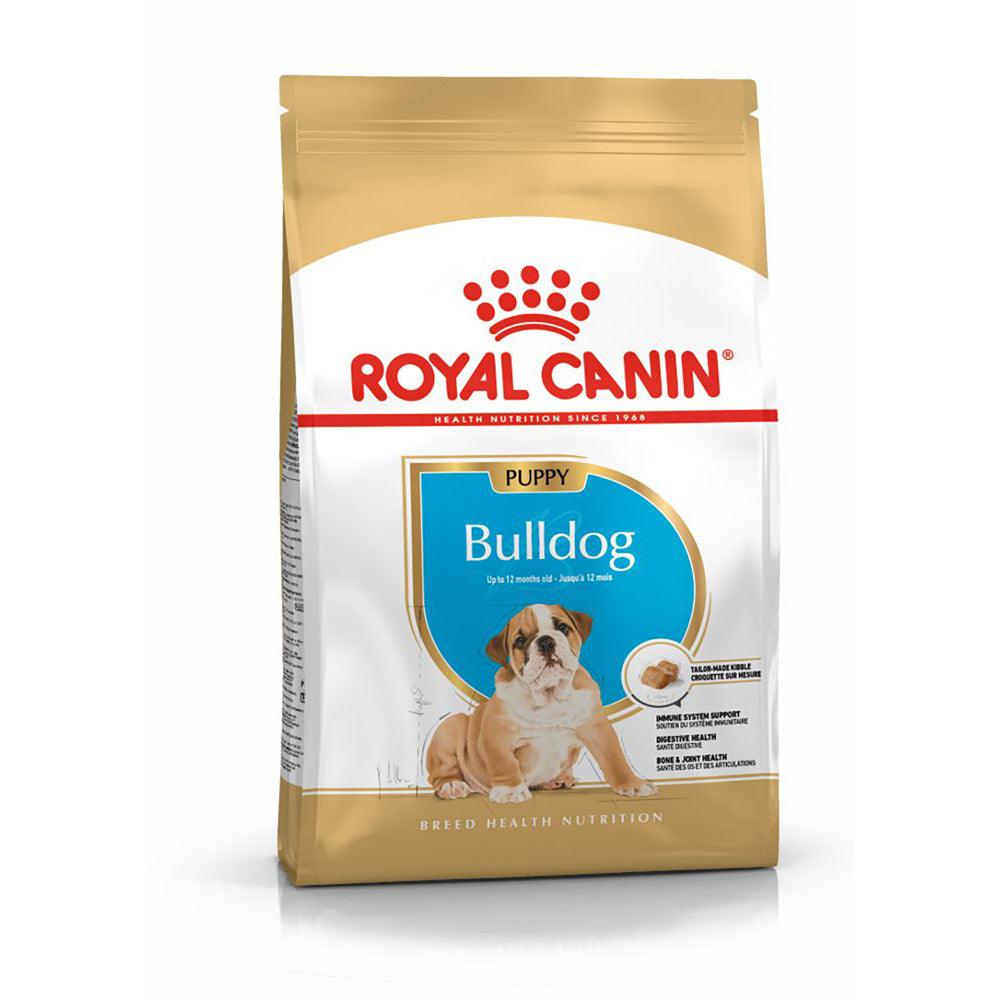 Royal Canin Bulldog Puppy dog food bag for puppies up to 12 months, breed health nutrition