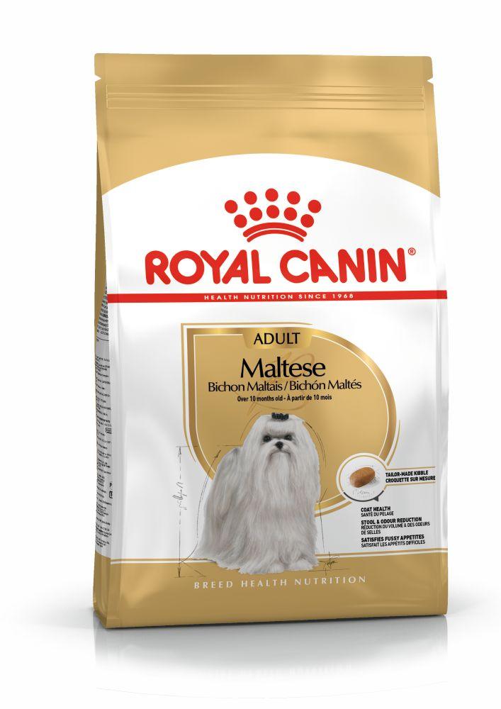 Royal Canin Adult Maltese dry dog food bag, breed-specific nutrition for Maltese dogs