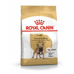 Royal Canin adult French Bulldog dry dog food bag featuring a French Bulldog image and breed-specific nutrition