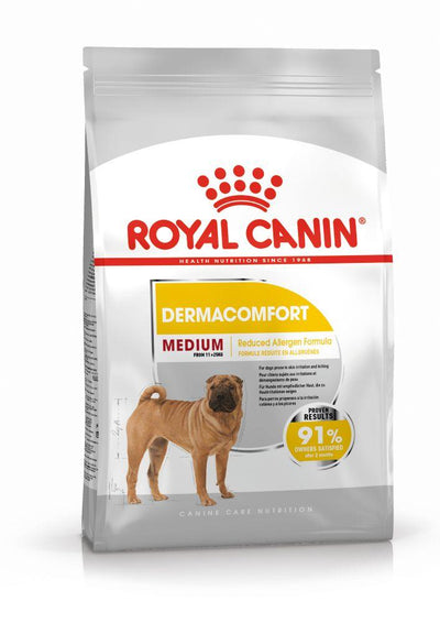 Royal Canin Medium Dermacomfort hrana uscata caine, prevenirea iritatiilor pielii