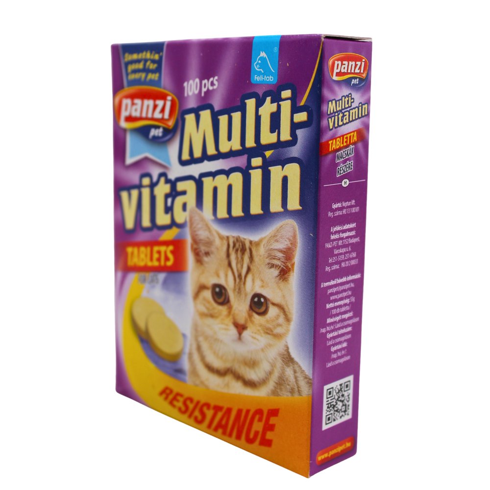 Panzi Multivitamin 100 tablete pentru pisici – vitalitate 