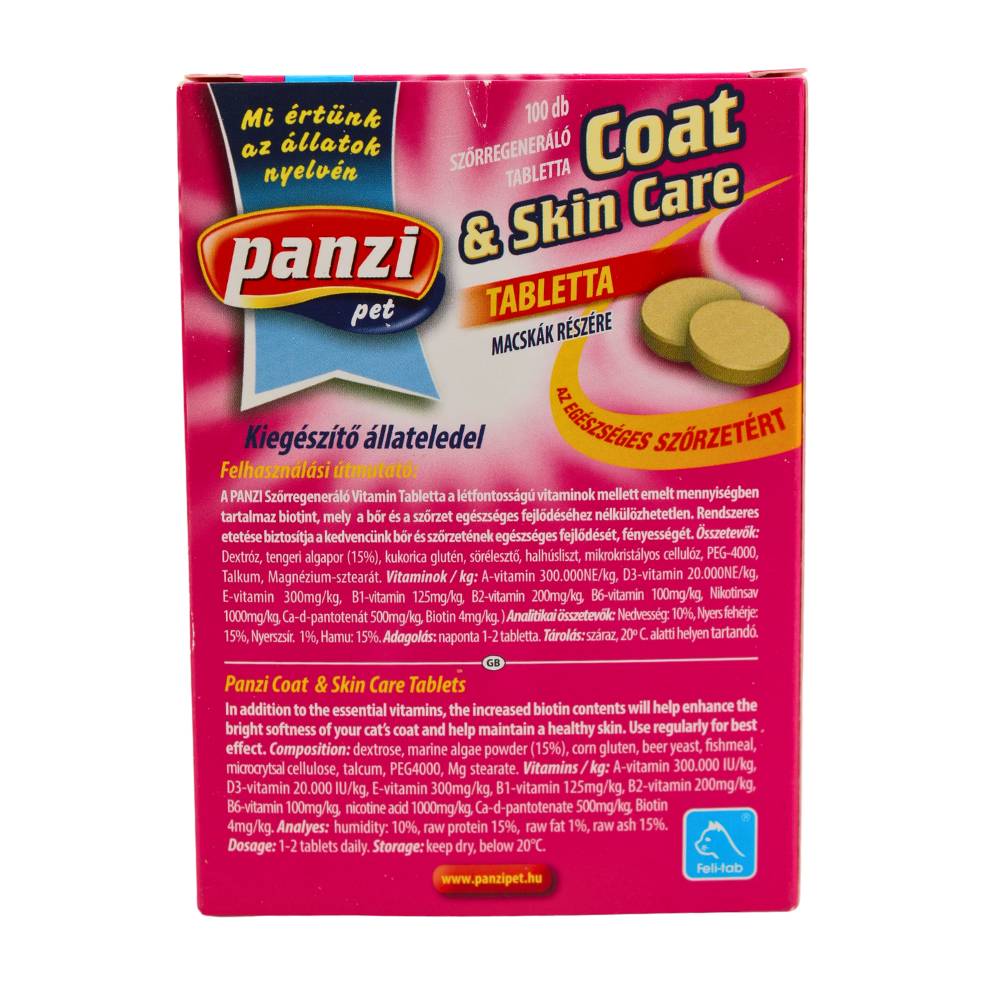 Panzi Regular  100 tablete pentru pisici – blană sanatoasa