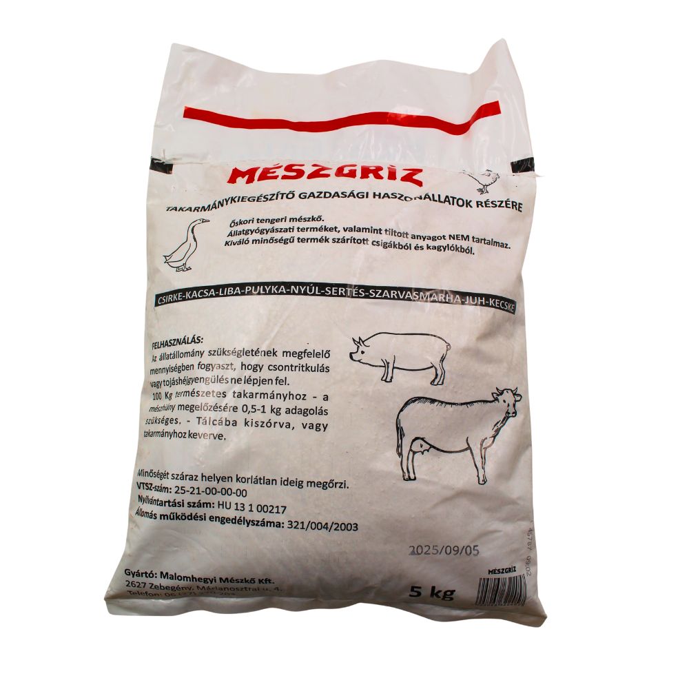 Calciu natural granulat pentru păsări și animale