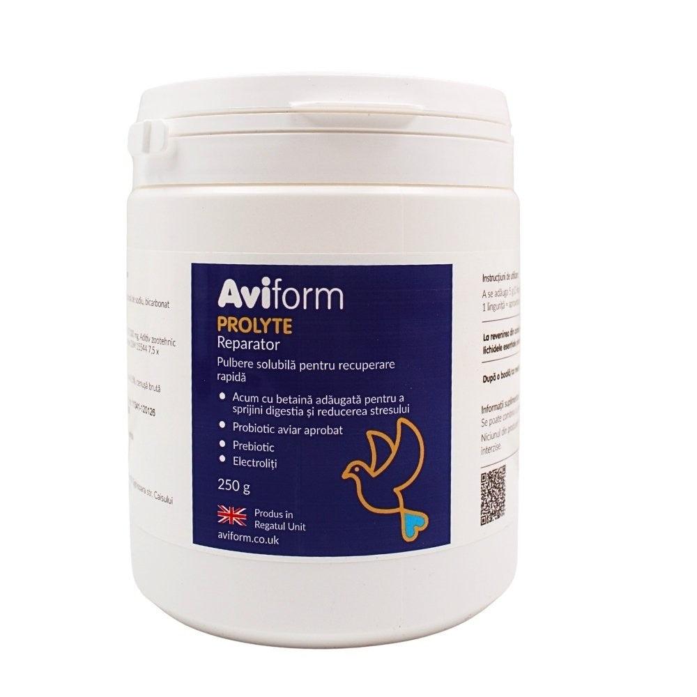 Aviform Prolyte – probiotice și electroliți pentru recuperare porumbei 500 gr