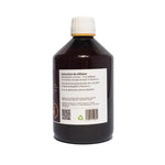 Dark brown plastic bottle with white cap showing usage instructions label in Romanian