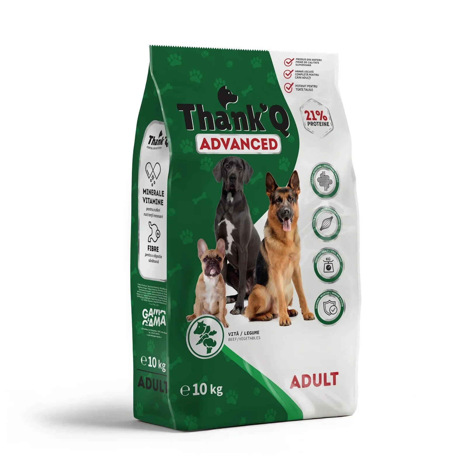 ThankQ Advanced Vita și Legume – hrană uscată pentru câini adulți 10 kg