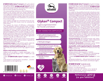 Supliment alimentar pentru articulatii câini, Cafortan Glykan Compact-400 tablete