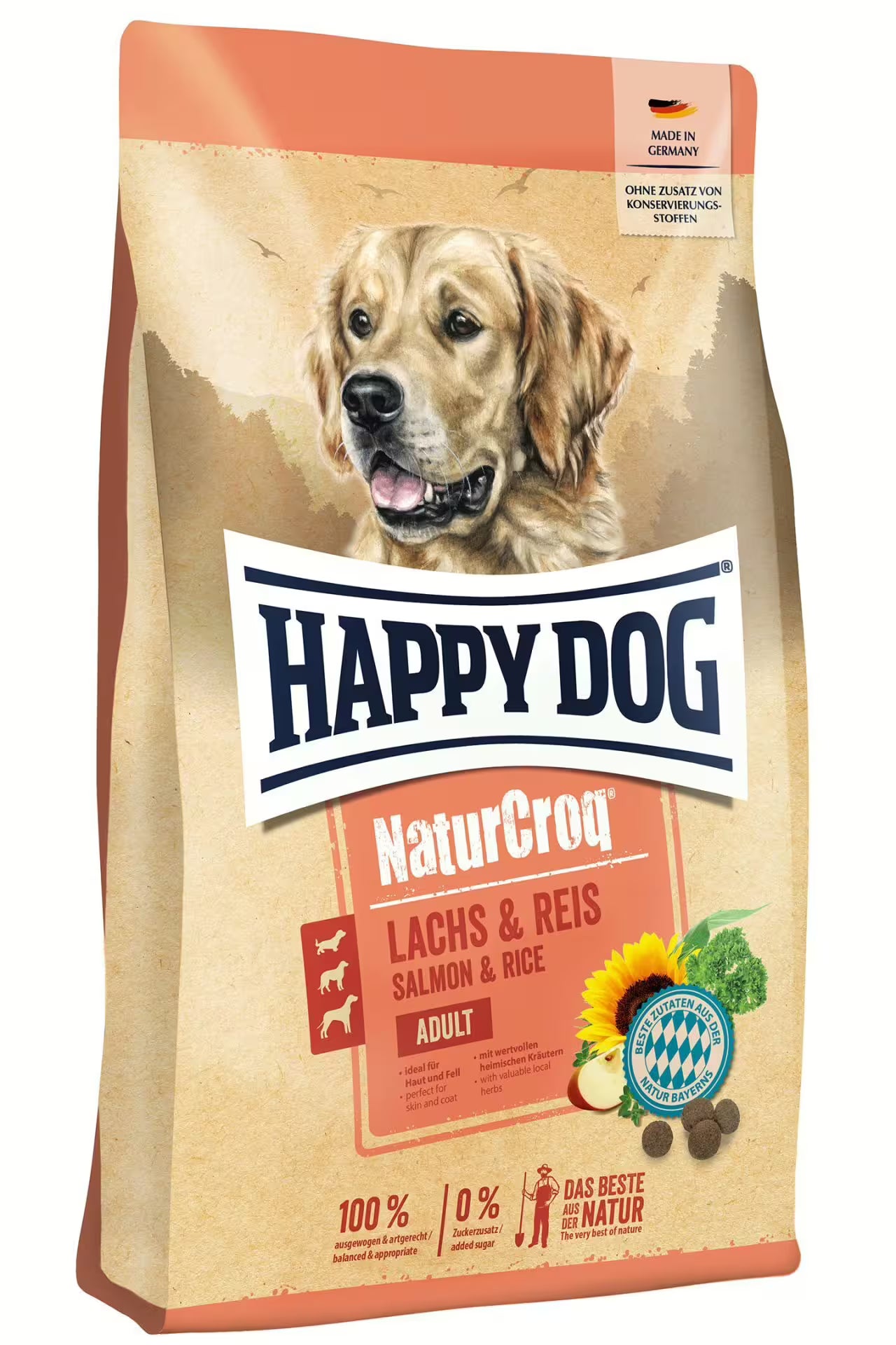 happy dog naturcroq salmon rice hrana uscata caini