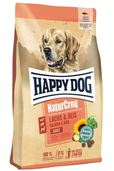 happy dog naturcroq salmon rice hrana uscata caini