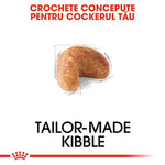 Tailor-made kibble for Cocker Spaniel with a unique curved shape illustration