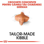 Tailor-made kibble designed for German Shepherd dogs with unique cross shape