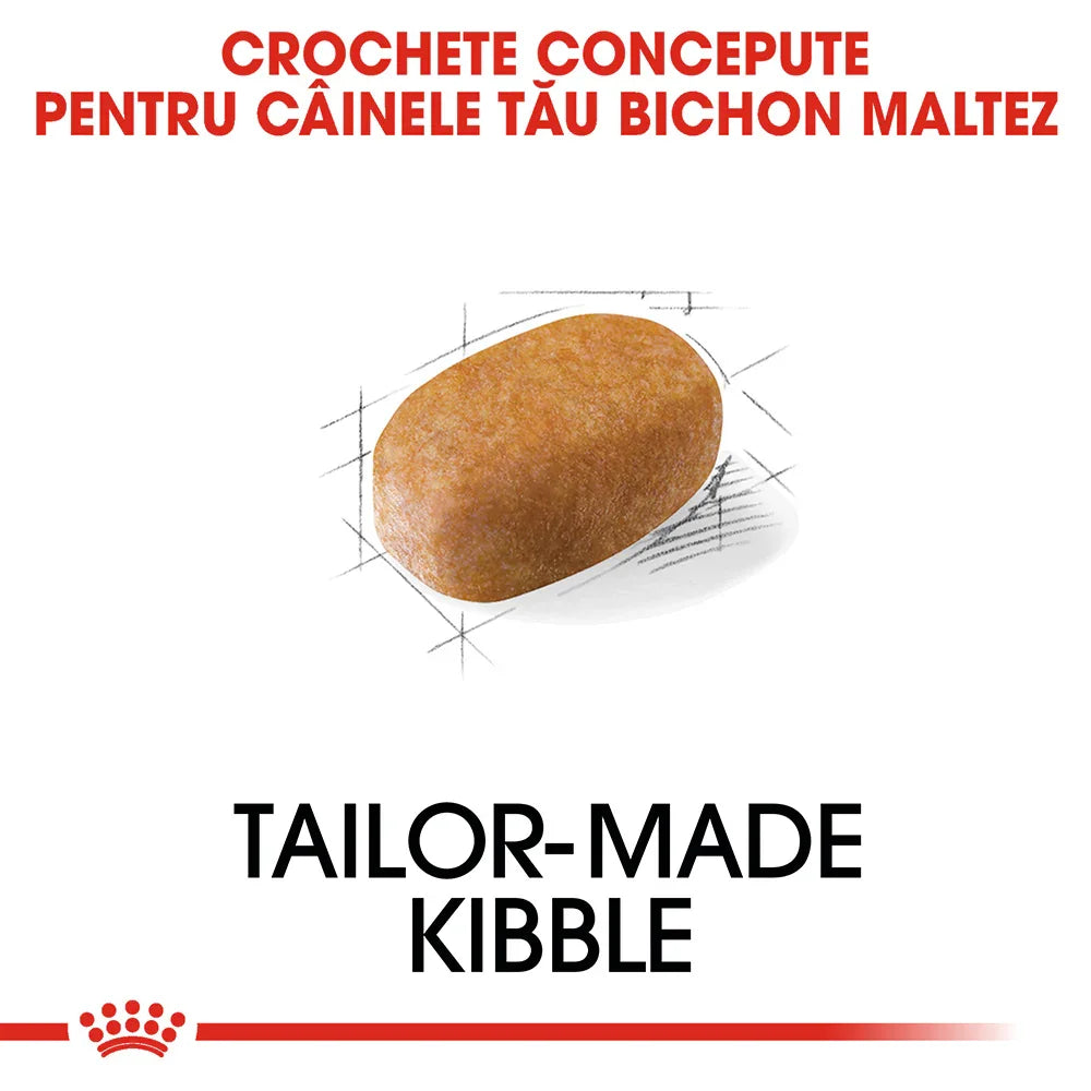 Tailor-made kibble for Bichon Maltese dogs with a detailed kibble design