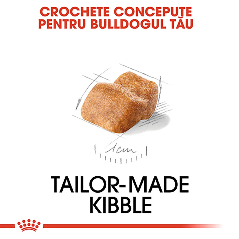 Tailor-made kibble for bulldogs, 1 cm size, specially designed dog food