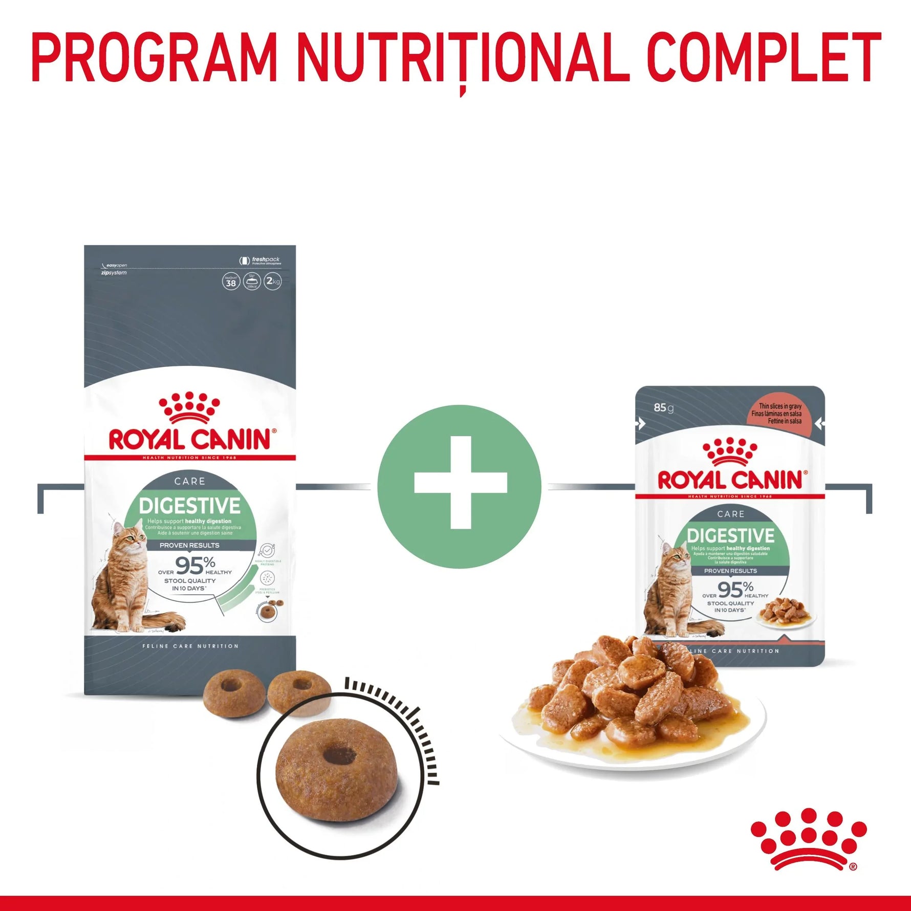 Royal Canin Digestive Care dry and wet cat food for healthy digestion and stool quality