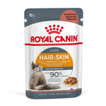 Royal Canin Hair & Skin care wet cat food pouch with healthy skin and shiny coat support