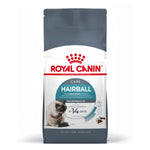 Royal Canin Hairball Care cat food bag with Siamese cat image, reducing hairball formation in 14 days
