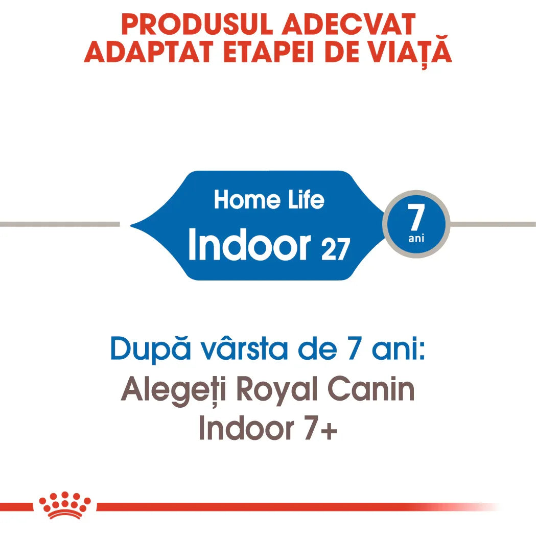 Royal Canin Indoor 27 cat food recommendation for cats aged 7 years and older