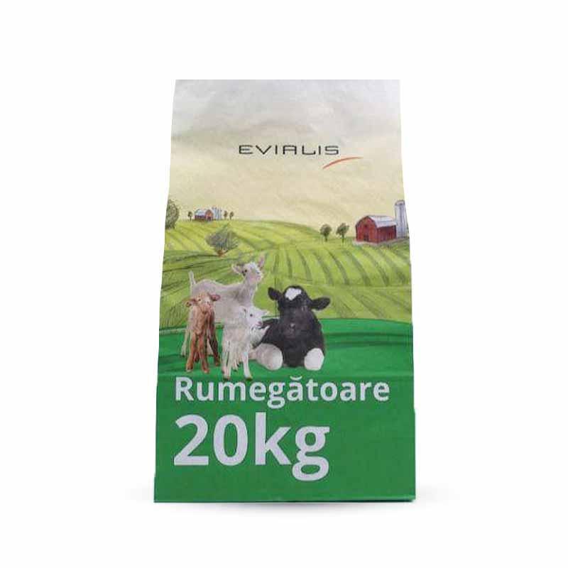 20kg Evialis rumegătoare cattle feed bag with farm and cow illustrations
