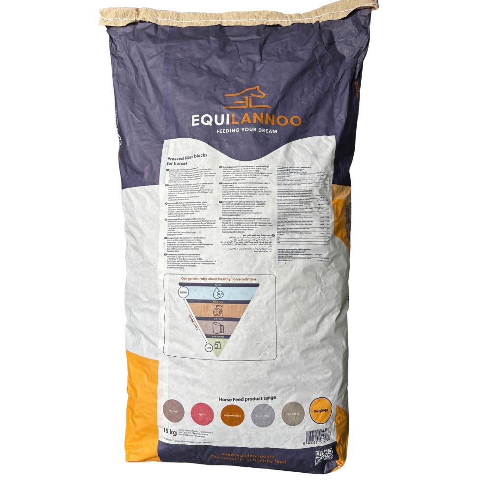 Furaj fibros pentru cai Equilannoo Fiber Wafer cu lucernă și sparcetă 15 kg