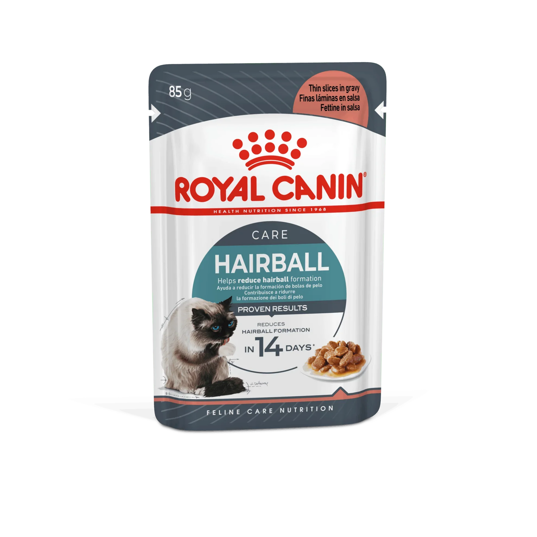Royal Canin Hairball Care cat food pouch 85g, reduces hairball formation in 14 days