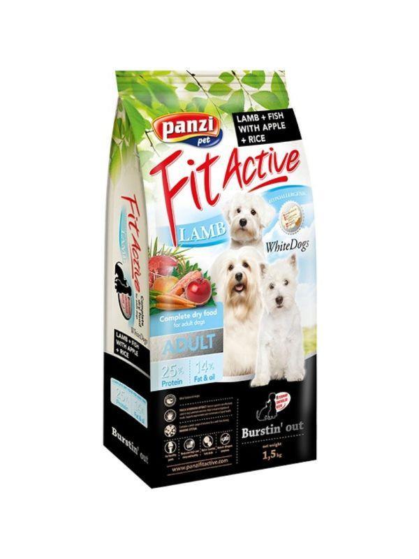 Panzi FitActive dry dog food lamb fish apple rice for adult white dogs 1.5 kg bag