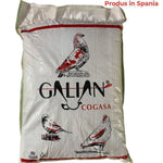 15 kg bag of Galian Cogasa bird grit with red and black bird illustrations, made in Spain