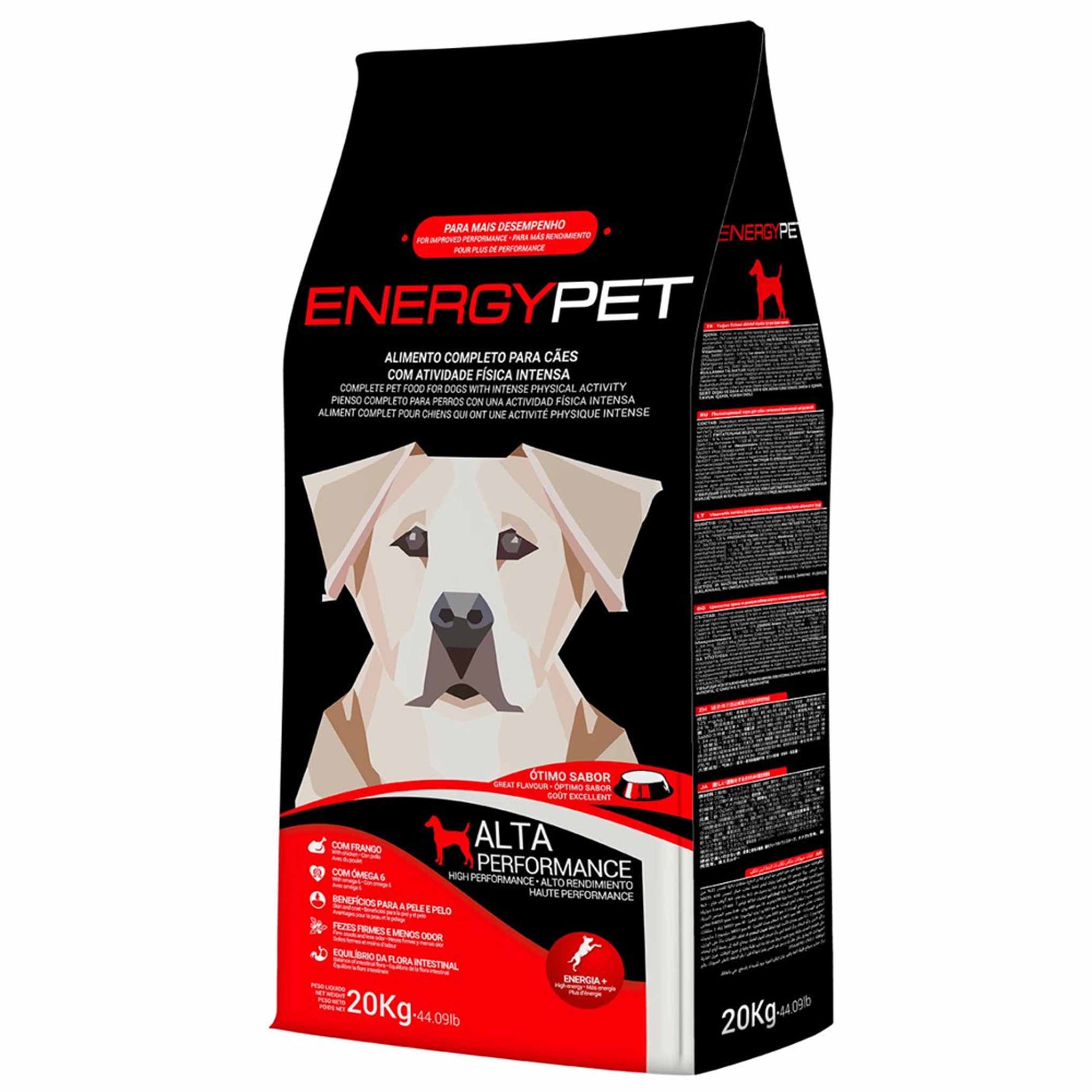 20kg EnergyPet Alta Performance dry dog food bag for intense physical activity with chicken and omega 6