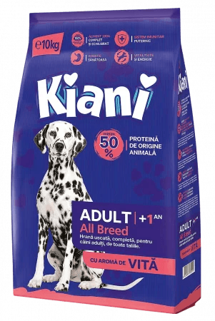 Hrana uscata Kiani cu aroma de vita 10 kg - DalisPet