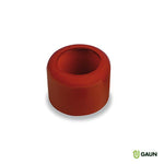 red cylindrical rubber stopper or cap with hollow center on white background GAUN logo