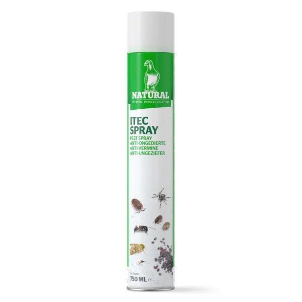 Natural Itec Spray pest control aerosol can with insect illustrations, 750ml