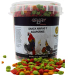 Gallin Cogasa colorful snack pellets for cockatiels and lovebirds in plastic container