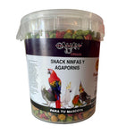 Gallan Cogasa colorful snack pellets for cockatiels and lovebirds in transparent container