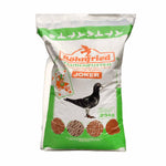 25kg Rohnfried Joker pigeon feed bag with green and orange design, showing pigeon image and seeds