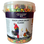 Galian Classic colorful bird snack for exotic birds in transparent container with parrot images
