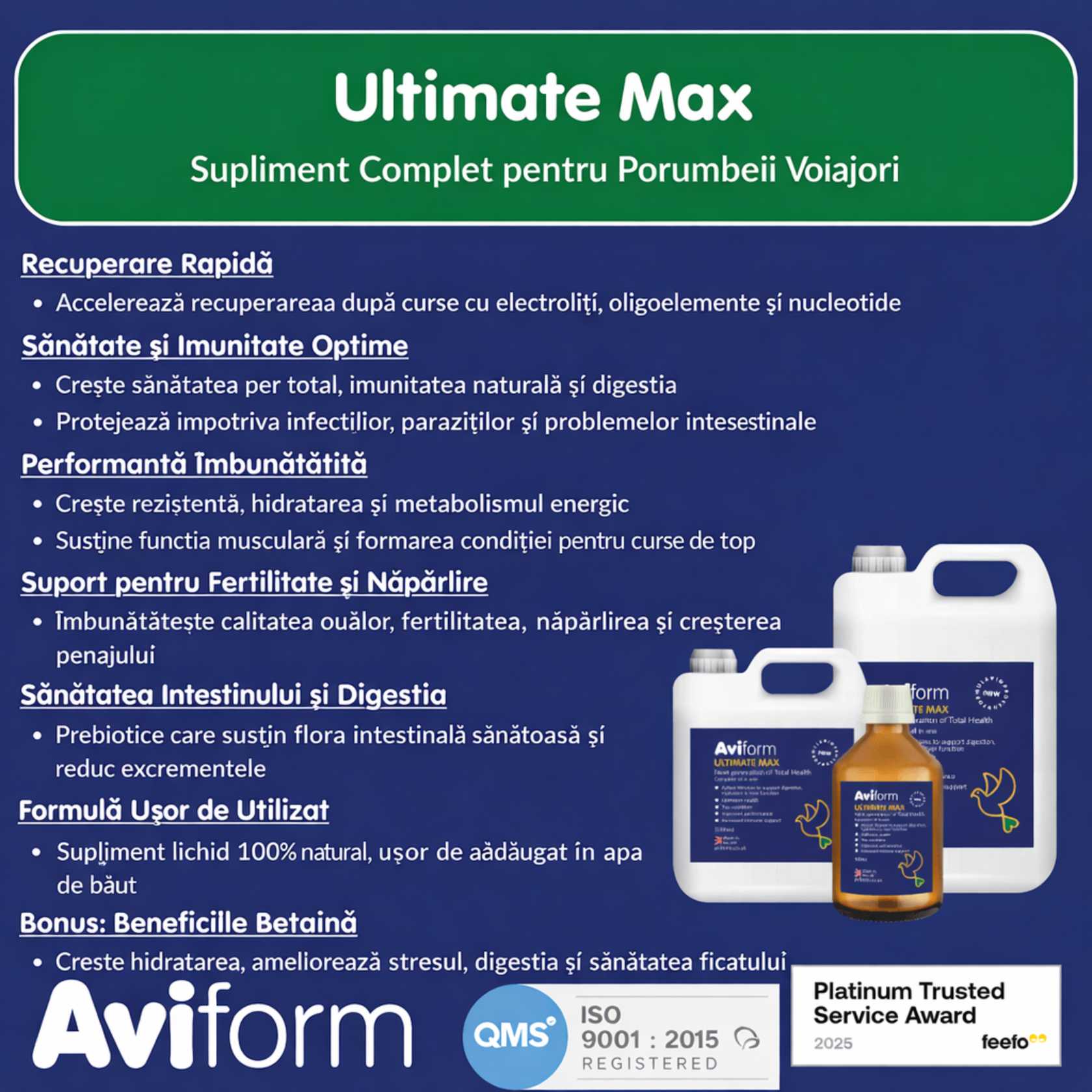 Aviform Ultimate Max supliment porumbei