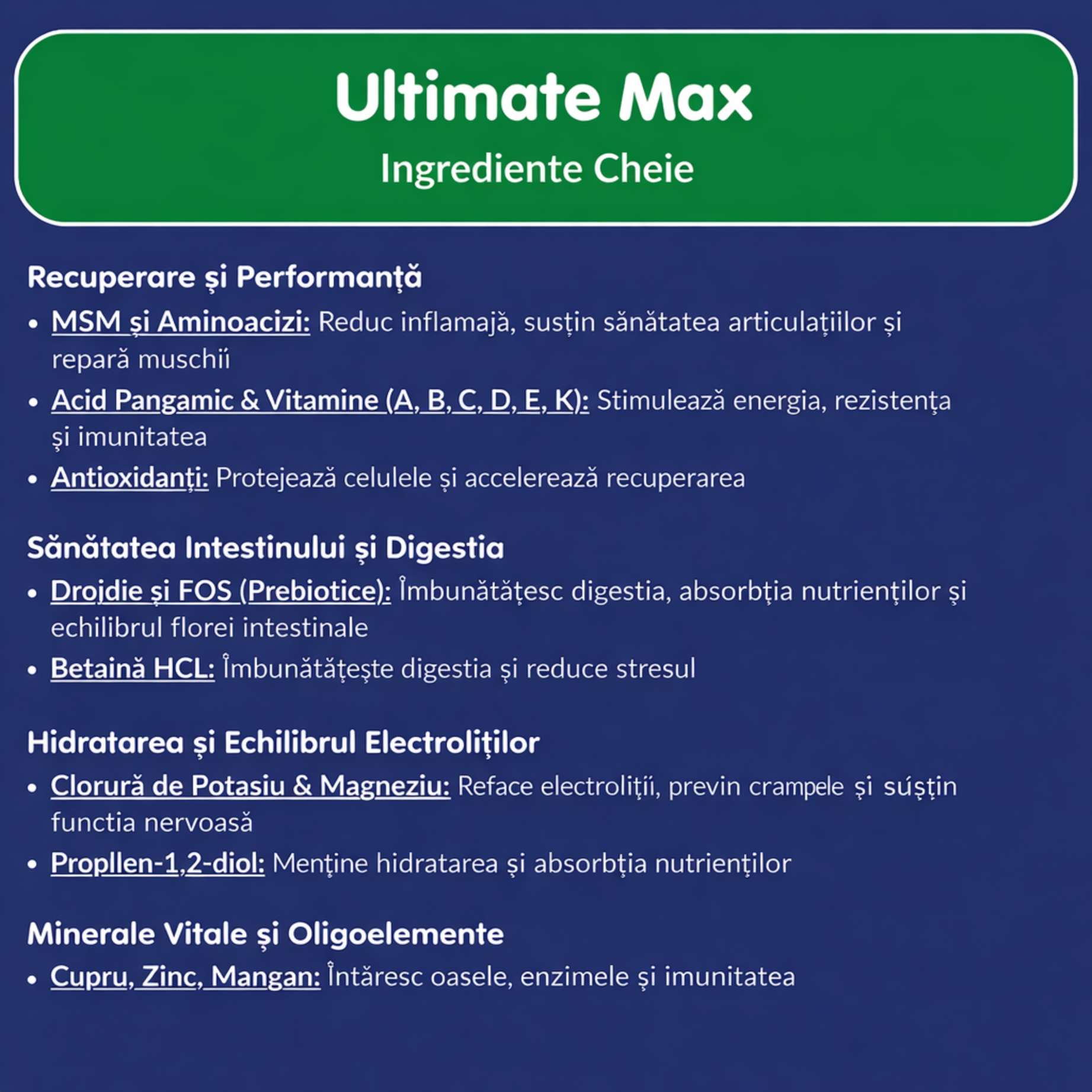 Aviform Ultimate Max ingrediente cheie